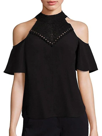 Shop A.l.c Rora Cold Shoulder Top In Black