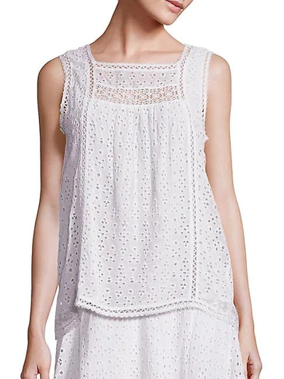 Shop Joie Charis Eyelet Blouse In Porcelain