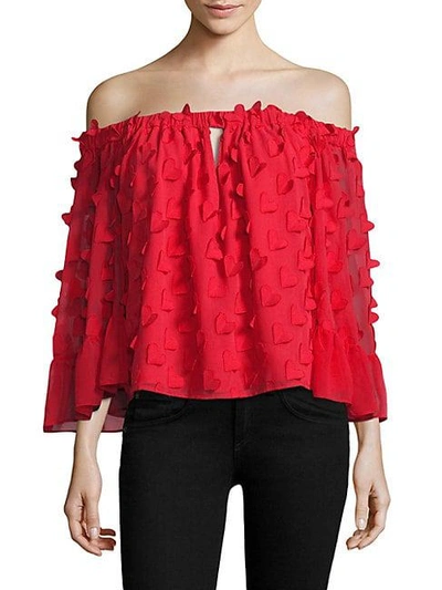 Shop Alice Mccall Love Conquer Off-the-shoulder Top In Red