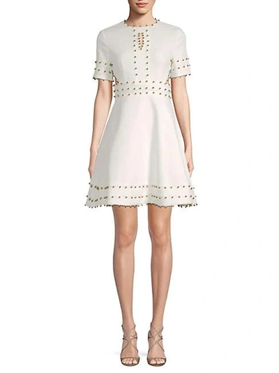 Shop Avantlook Embellished Cut-out Dress In White