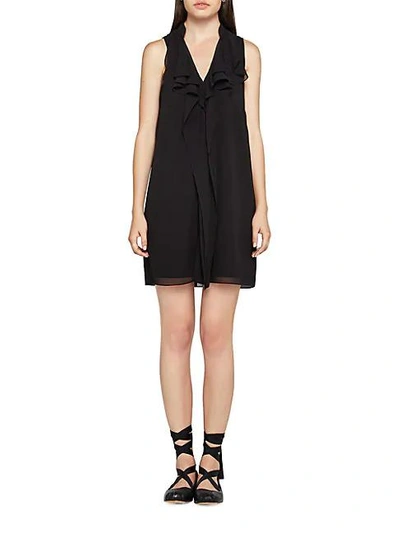 Shop Bcbgeneration Sleeveless Ruffled A-line Dress In Black