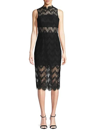 Shop Keepsake Lace Knee-length Dress In Black