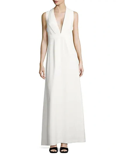 Shop Jill Stuart Solid Sleeveless Gown In Off-white