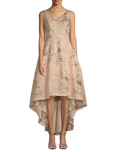 Shop Calvin Klein Sequined Sleeveless Dress In Beige