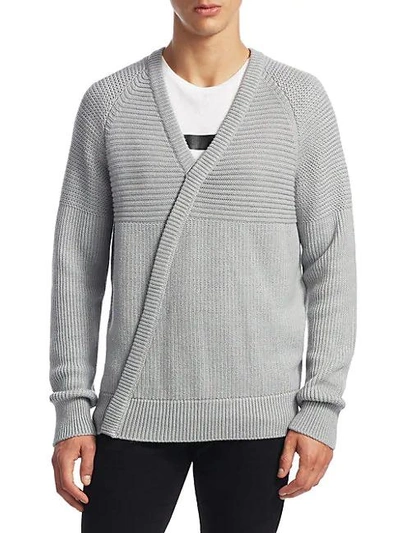 Shop Diesel Black Gold Kunningham Knitted Sweater In Melange Grey