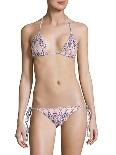 Shop Eberjey Rumba Gisele Halter Bikini Top In Pink Blue