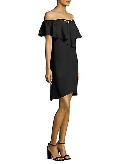 Shop Kobi Halperin Lani Off-the-shoulder Silk Dress In Black