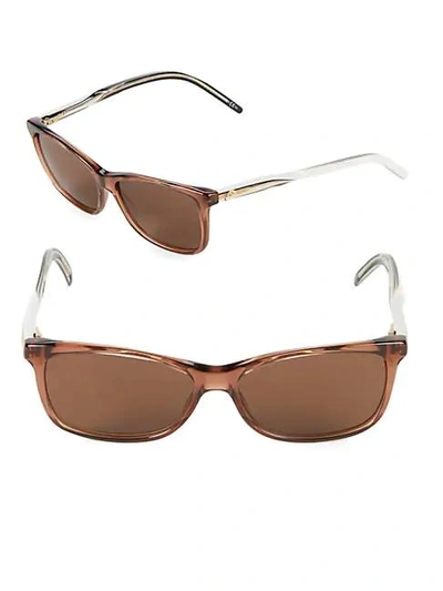Shop Gucci 57mm Rectangle Sunglasses In Brown
