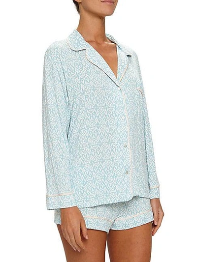 Shop Eberjey Tesoro Short Pajama Set In Blue