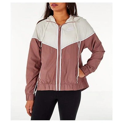 Shop Nike Women's Sportswear Woven Windrunner Jacket, White/purple