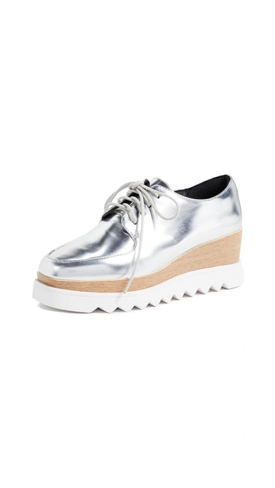 Shop Sol Sana Megan Wedge Oxfords In Silver