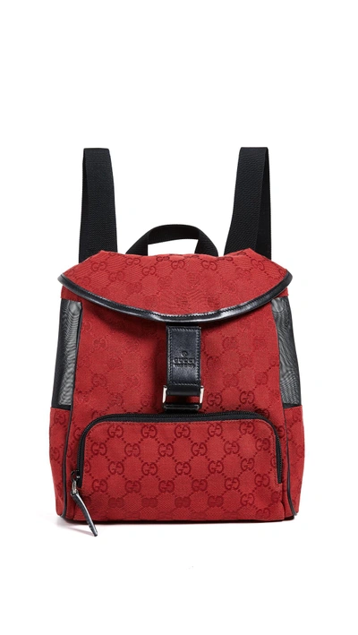 Shop Gucci Canvas Backpack In Red