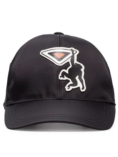 Shop Prada Monkey Print Baseball Cap In Black