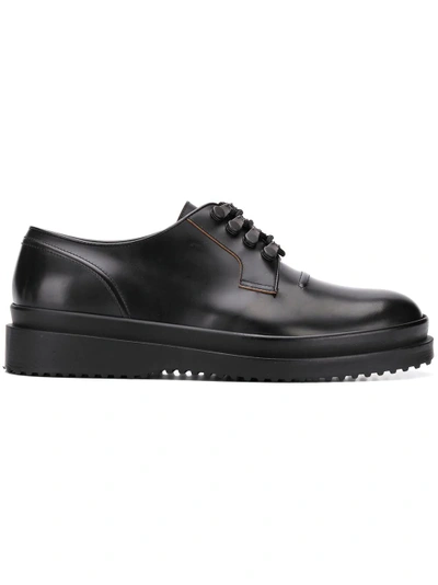 Shop Oamc Lace-up Derby Shoes In Black