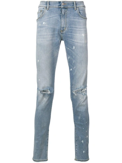 Shop Represent Distressed Skinny Jeans - Blue