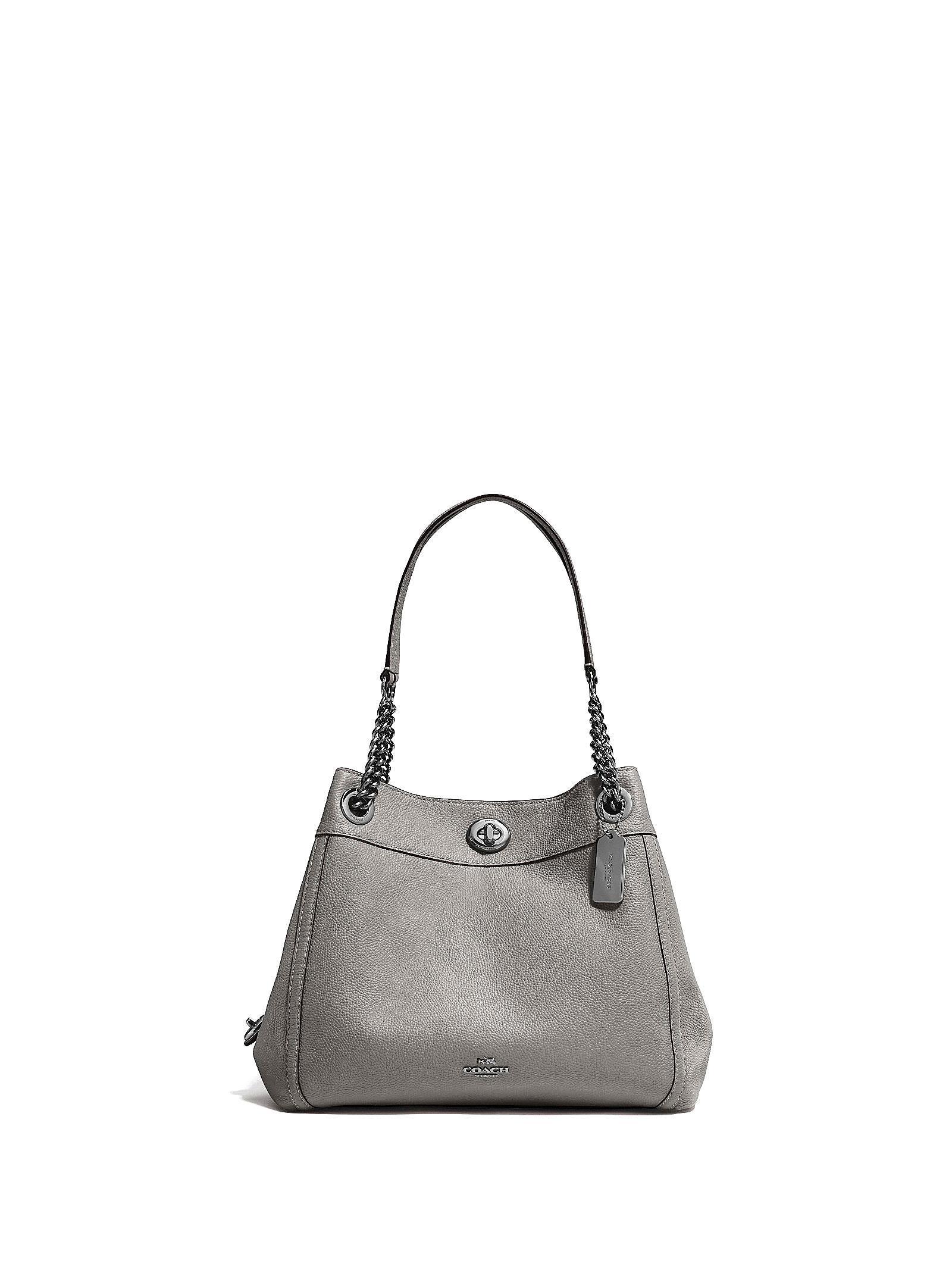 coach edie turnlock heather grey