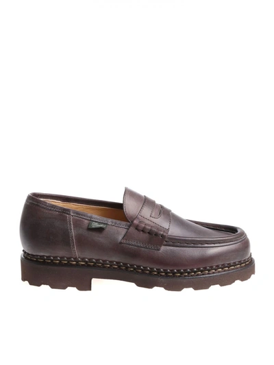 Shop Paraboot Reims Loafer Leather In Brown