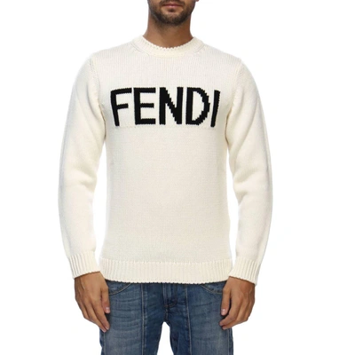 Shop Fendi Sweater Sweater Men  In White