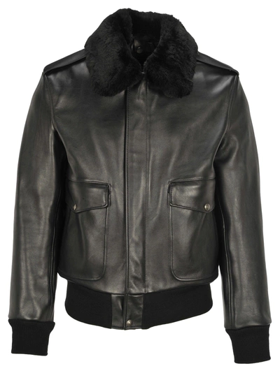 Schott Nyc A-2 Naked Cowhide Leather Flight Jacket In Black | ModeSens
