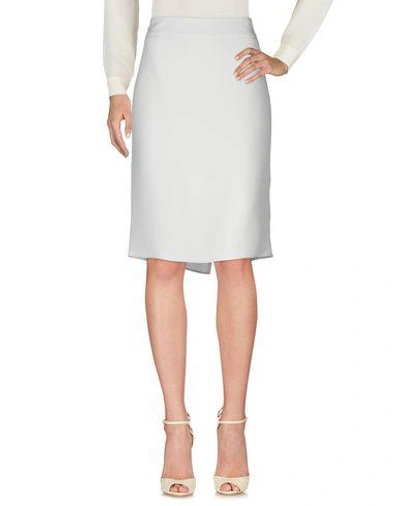 Shop Armani Collezioni Midi Skirts In Light Grey