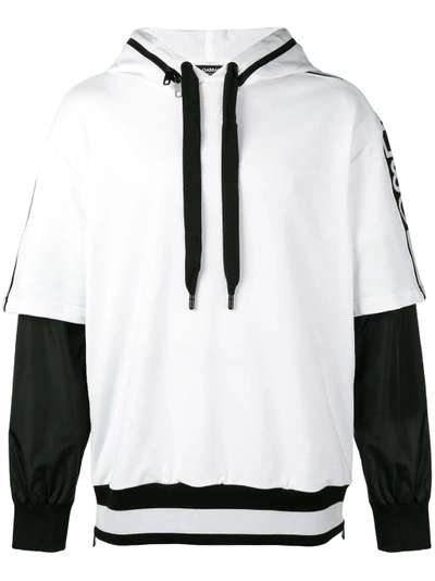 Shop Dolce & Gabbana Removable Sleeve Hoodie - White