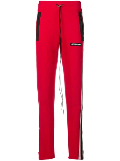 Shop Represent Logo Patch Joggers - Red