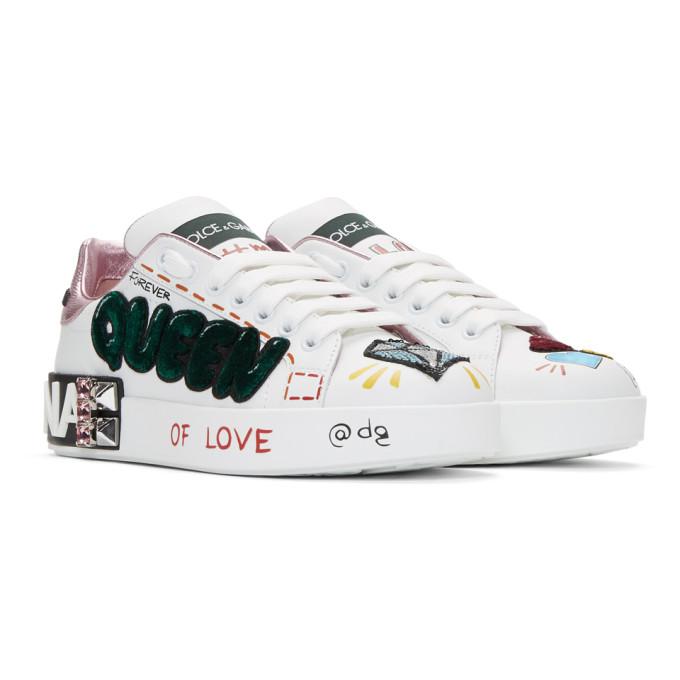 portofino sneakers in printed nappa calfskin with patch