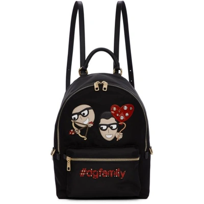 Shop Dolce & Gabbana Dolce And Gabbana Black Cupid Dgfamily Vulcano Backpack In 80999 Black