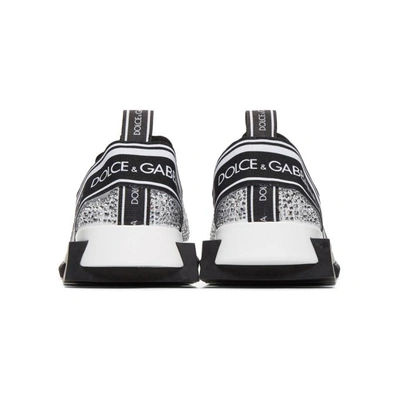 Shop Dolce & Gabbana Dolce And Gabbana Silver Crystal Sorrento Slip-on Sneakers In 8v135 Silve