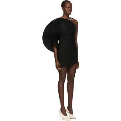 Shop Saint Laurent Black Felt Bustier Dress