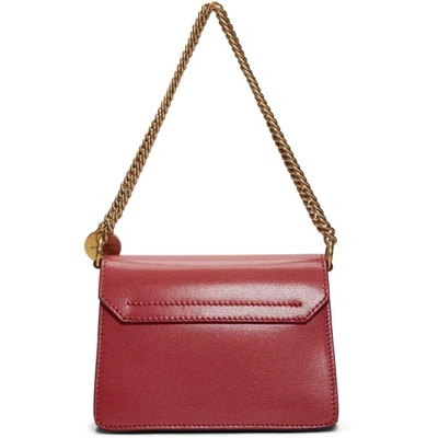 Shop Givenchy Red And Burgundy Mini Gv3 Shoulder Bag In 912 Pink