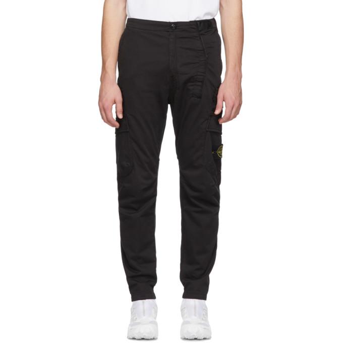 stone island black panel cargo pants