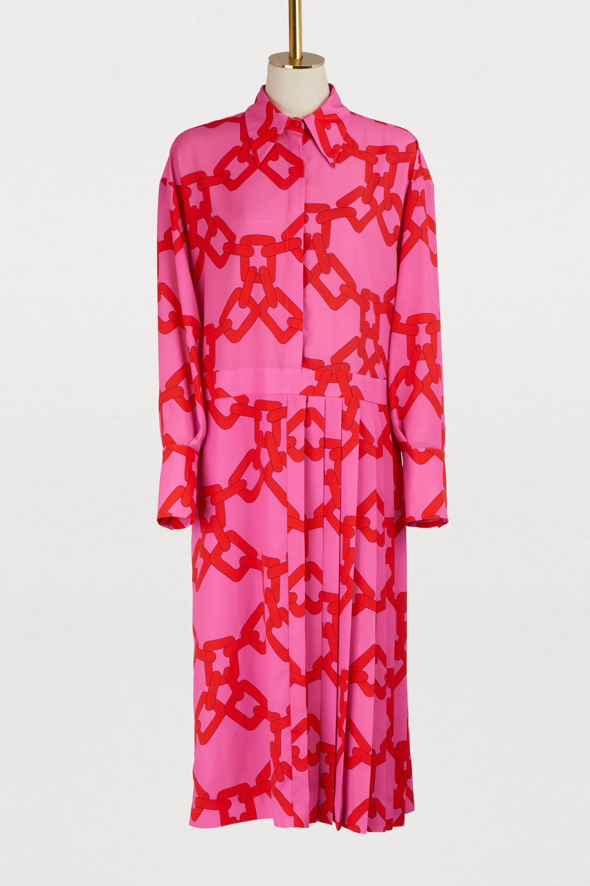 red chain print dress