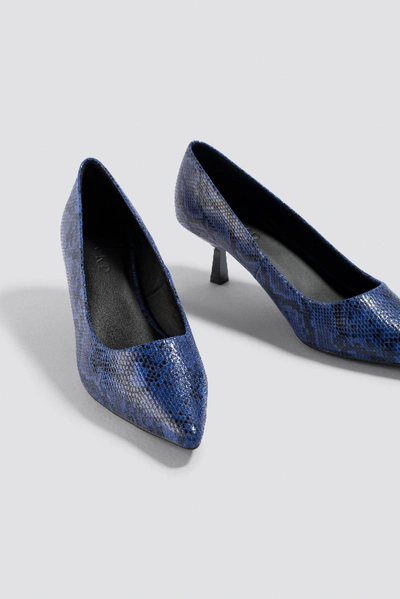 Shop Na-kd Snake Printed Pumps Blue In Cobalt