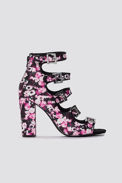 Shop Na-kd Multi Buckle High Heels Multicolor In Pink Flower