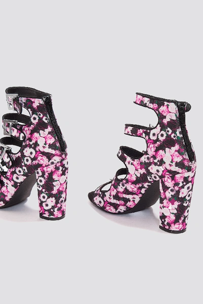 Shop Na-kd Multi Buckle High Heels Multicolor In Pink Flower
