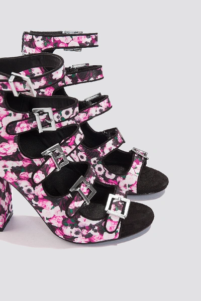 Shop Na-kd Multi Buckle High Heels Multicolor In Pink Flower