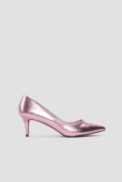 Shop Na-kd Metallic Mid Heel Pumps - Pink