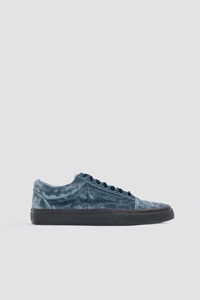 Shop Vans Velvet Old Skool - Grey, Blue In Grey,blue