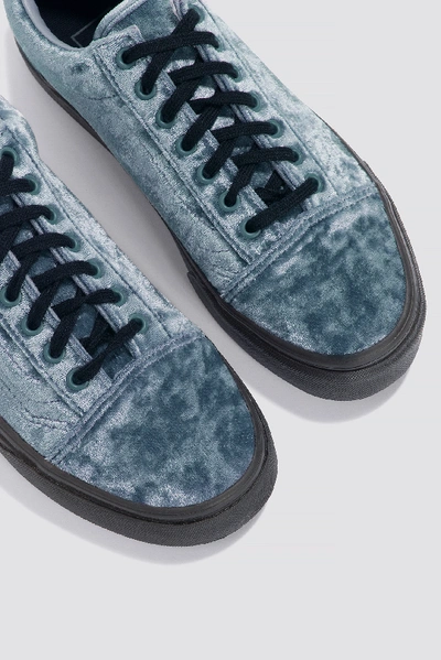 Shop Vans Velvet Old Skool - Grey, Blue In Grey,blue