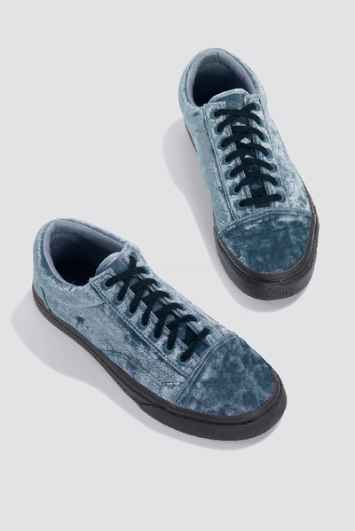 Shop Vans Velvet Old Skool - Grey, Blue In Grey,blue