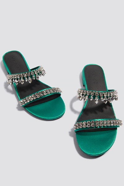 Shop Na-kd Embellished Slip-in Sandals Green