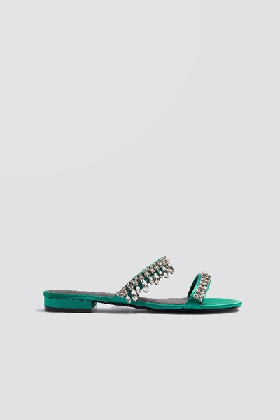 Shop Na-kd Embellished Slip-in Sandals Green