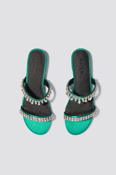 Shop Na-kd Embellished Slip-in Sandals Green