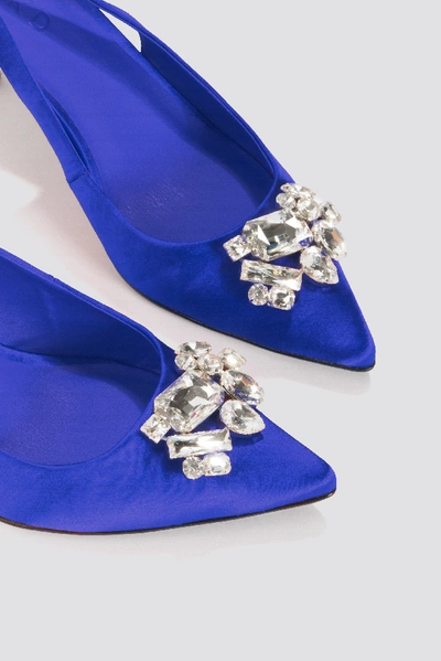 Shop Na-kd Light Embellished Kitten Heel Pumps Blue In Cobalt