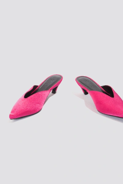 Shop Na-kd Pointy Slip In Kitten Heels Pink In Magenta