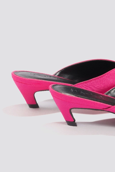 Shop Na-kd Pointy Slip In Kitten Heels Pink In Magenta