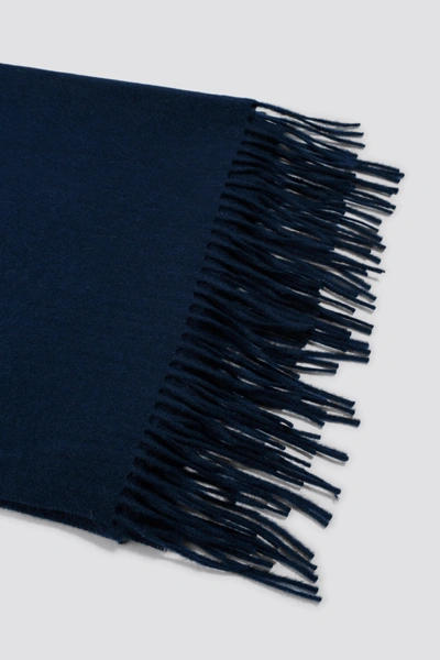 Shop Na-kd Wool Blend Scarf - Blue In Dark Blue