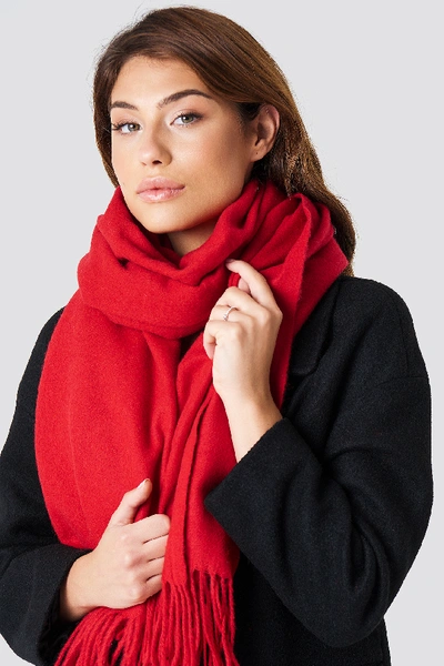 Shop Na-kd Wool Blend Scarf - Red