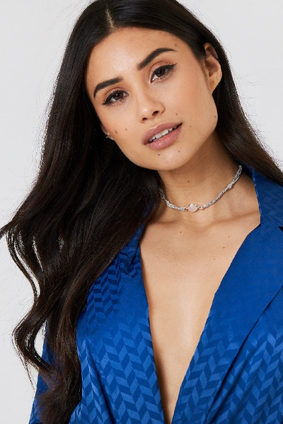Shop Tranloev Twined Suede And Chain Choker - Silver